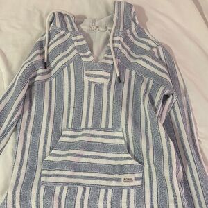 Roxy Blue and White Striped Pullover